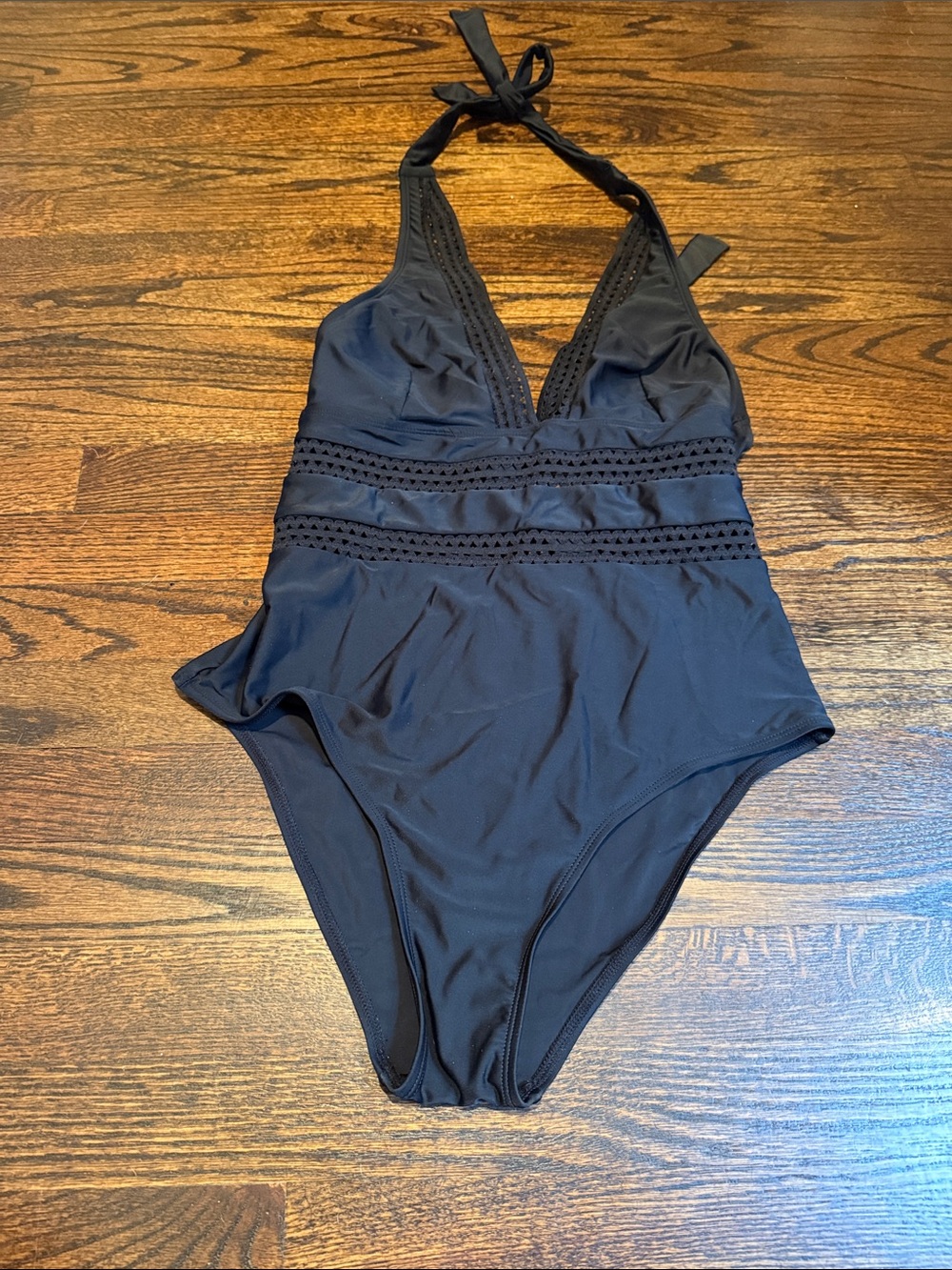 Women’s Black Halter One-Piece Swimsuit